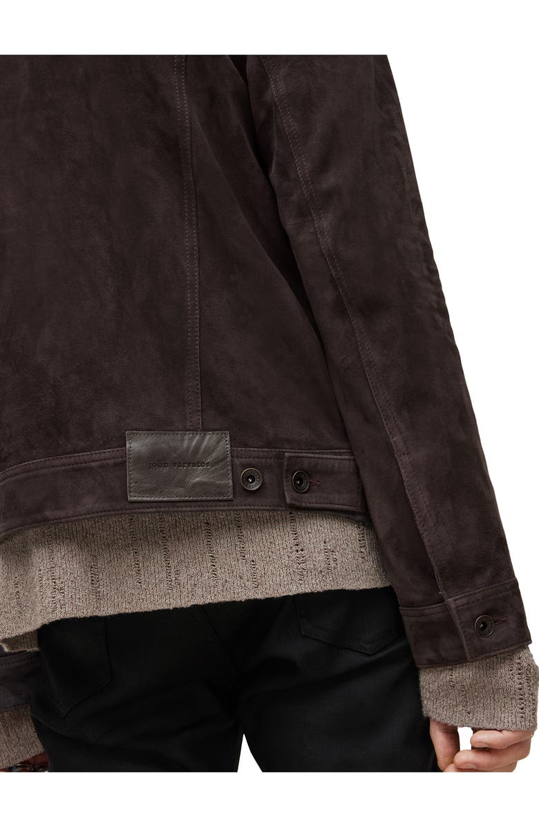 John Varvatos Brandon Suede Trucker Jacket, Alternate, color, 