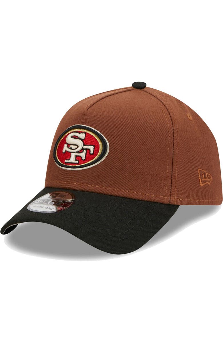 New Era Men's New Era Brown/Black San Francisco 49ers Harvest A-Frame Super Bowl XXIV 9FORTY Adjustable Hat, Alternate, color, 