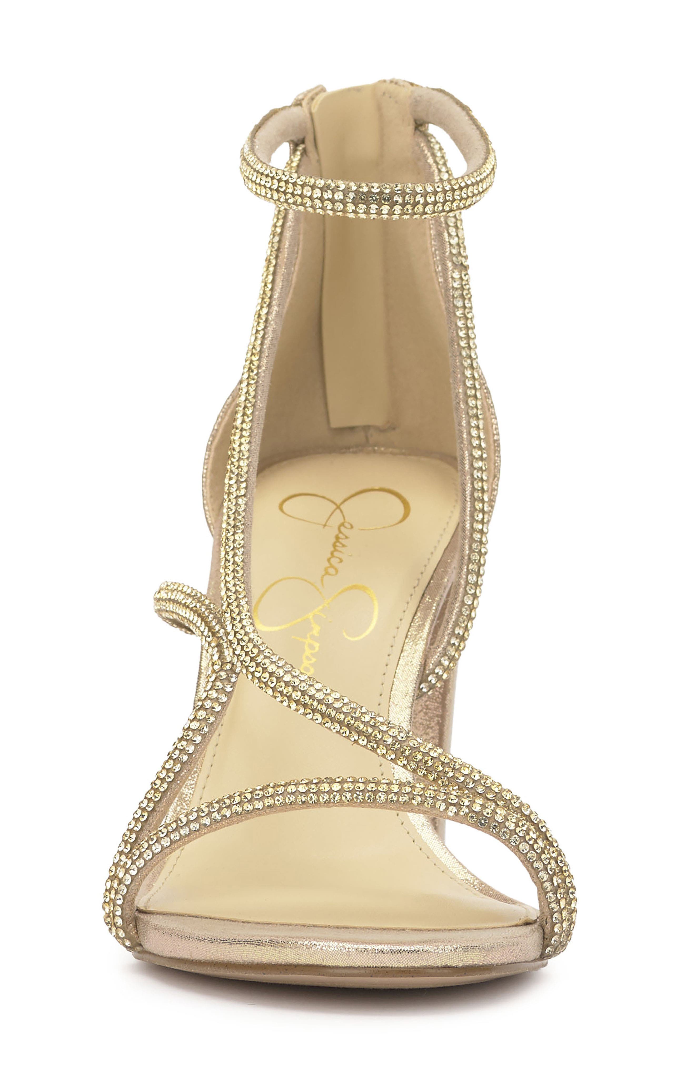 Shiny Ankle Strap Sandal, Alternate, color, CHAMPAGNE