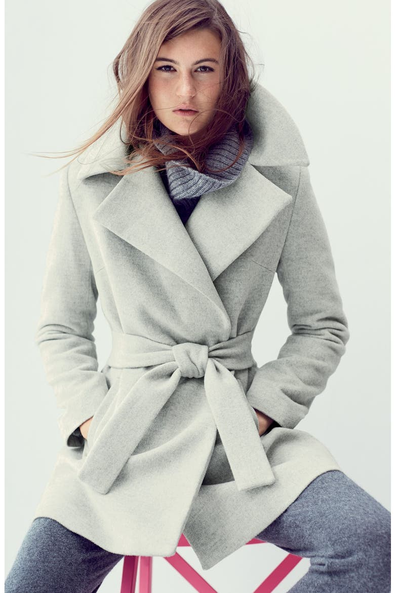 'Beverly' Wool & Cashmere Wrap Coat, Alternate, color, LIGHT GREY