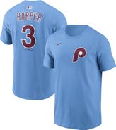 Nike Men's Nike Bryce Harper Light Blue Philadelphia Phillies Name & Number T-Shirt