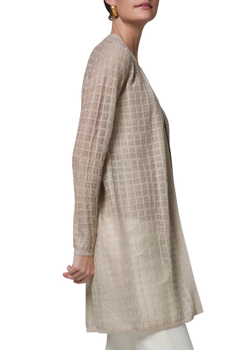 Donna Karan New York Grid Pattern Metallic Cardigan, Alternate, color, 