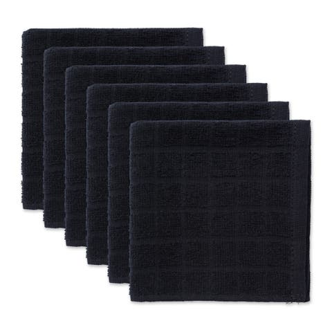 Solid Windowpane Terry Dishcloth Set/6