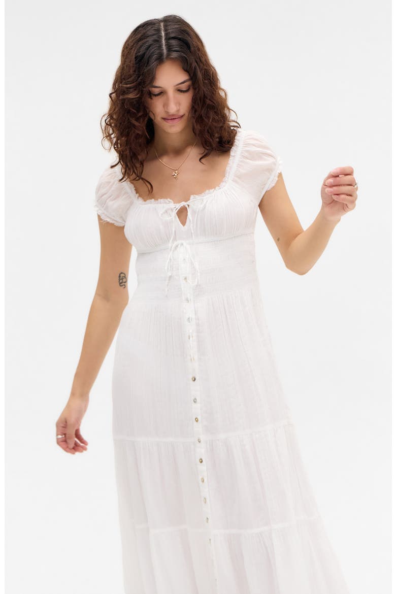 Tiana Maxi Peasant Dress, Alternate, color, WHITE