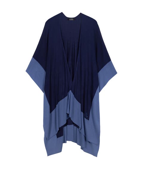 Tissue Weight Ruana With Border