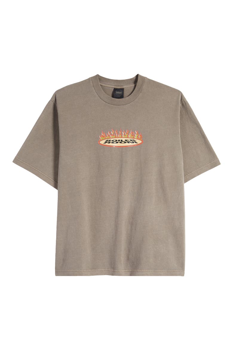 Flames Cotton Graphic T-Shirt, Alternate, color, COFFEE