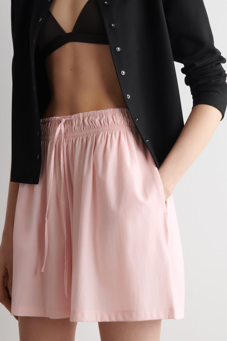 Ruched-waist Shorts, Alternate, color, PINK