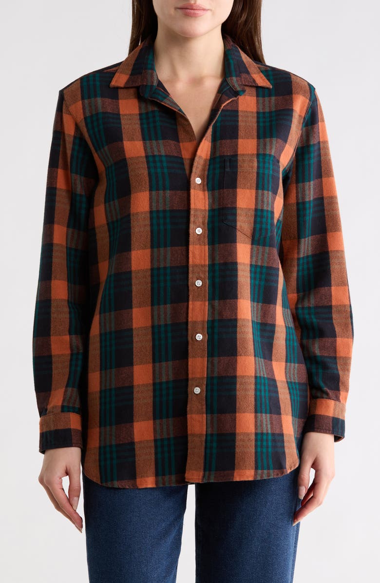 Frank & Eileen Plaid Cotton Button-Up Shirt, Main, color, Orange Blue Green Plaid