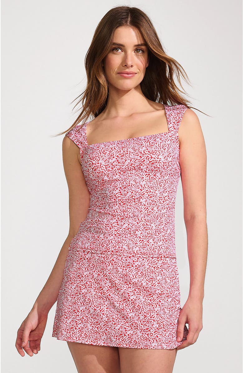 Lands' End D-Cup Square Neck Underwire Tankini Top, Main, color, 