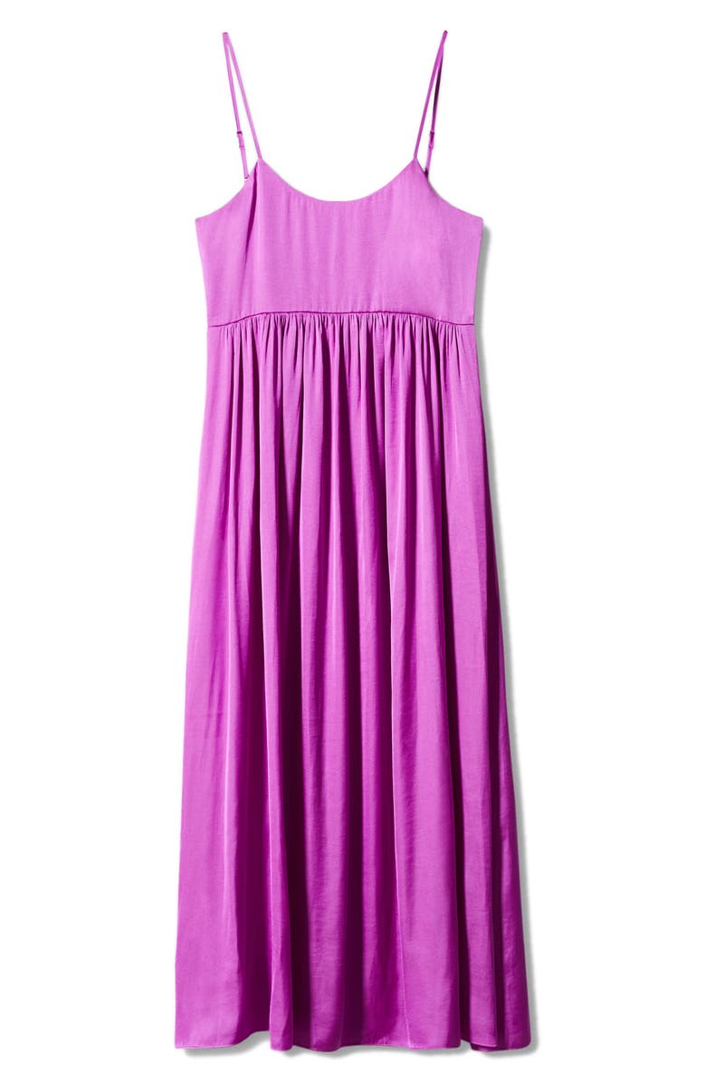 MANGO Scoop Neck Satin Dress, Alternate, color, Fuchsia