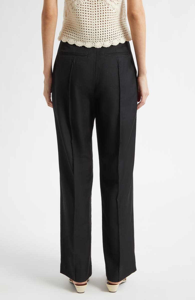 POSSE Elspeth Pleat Front Wool Pants, Alternate, color, Black