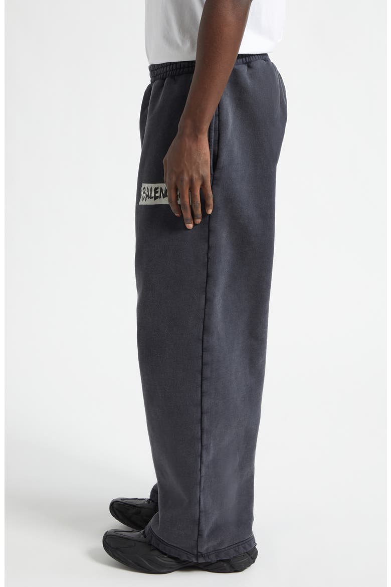 Masking Tape Logo Heavy Fleece Sweatpants, Alternate, color, FADED WASHED BLACK