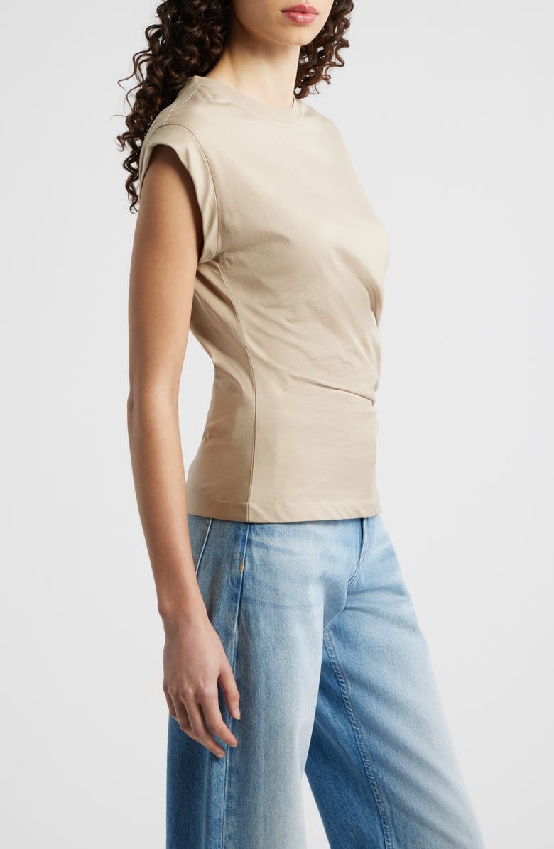 BOSS Epka Strong Shoulder Jersey Top, Alternate, color, Pumice