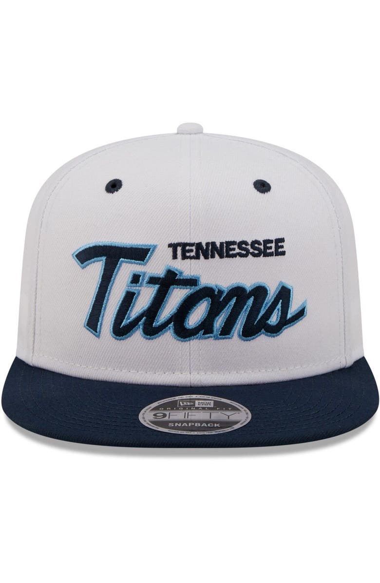 New Era Men's New Era White/Navy Tennessee Titans Sparky Original 9FIFTY Snapback Hat, Alternate, color, 