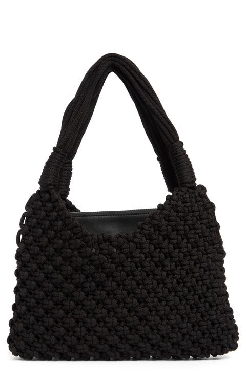 Woven Shoulder Bag with Removable Pouch