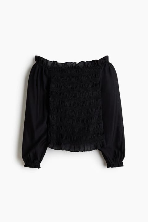 Smocked Off-the Shoulder Blouse