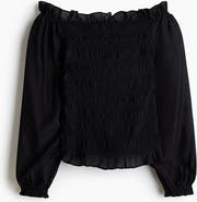 H&M Smocked Off-the Shoulder Blouse