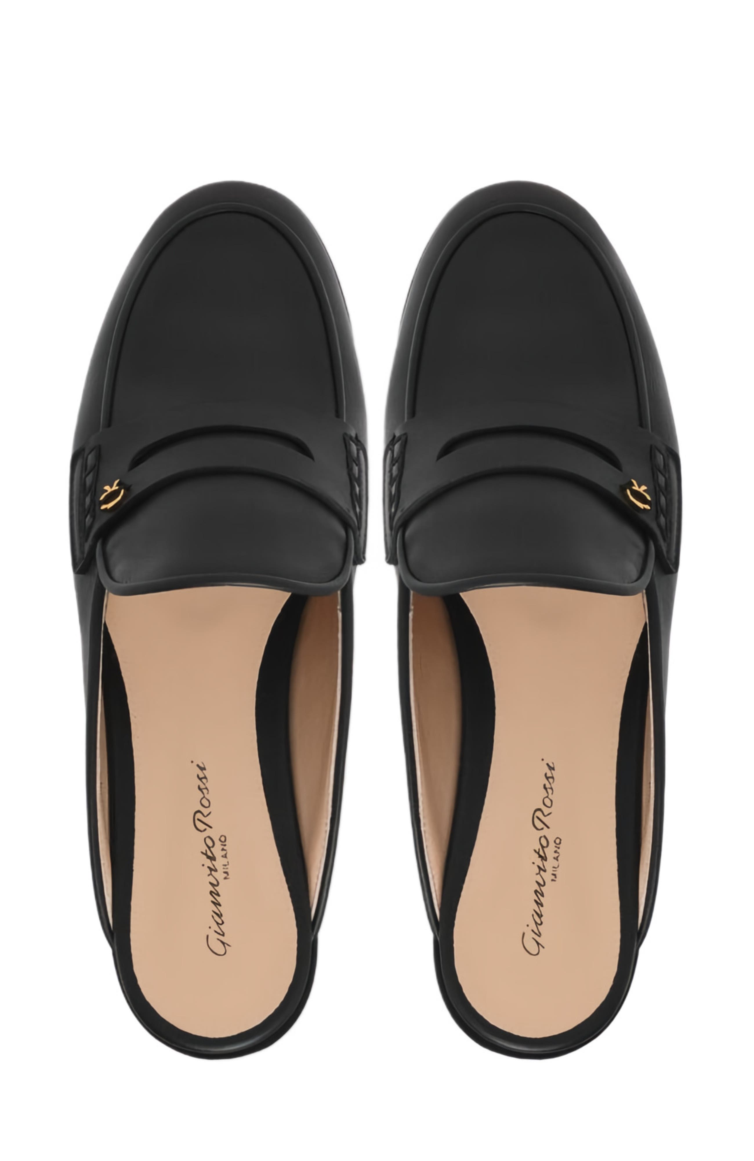 Florio Mules, Alternate, color, BLACK CALF