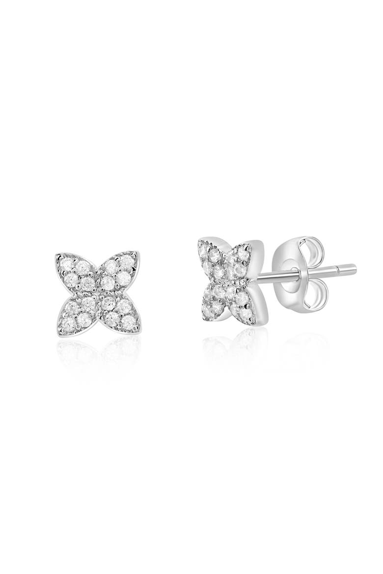Sterling Silver Crystal Earrings, Main, color, Silver
