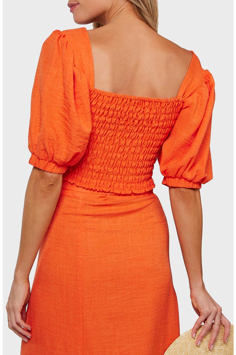 Reese Smocked Crop Top, Alternate, color, TANGERINE