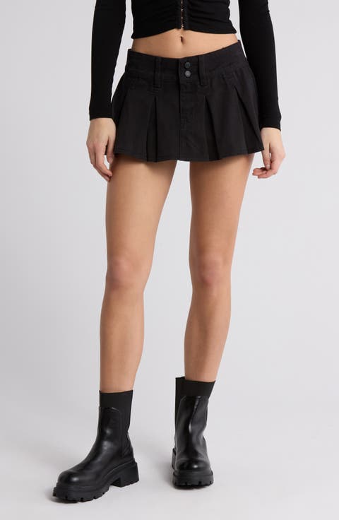 Low Rise Pleated Miniskirt