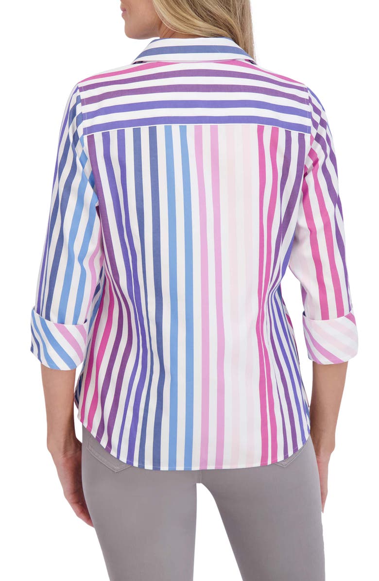 Foxcroft Taylor Stripe Cotton Button-Up Shirt, Alternate, color, 