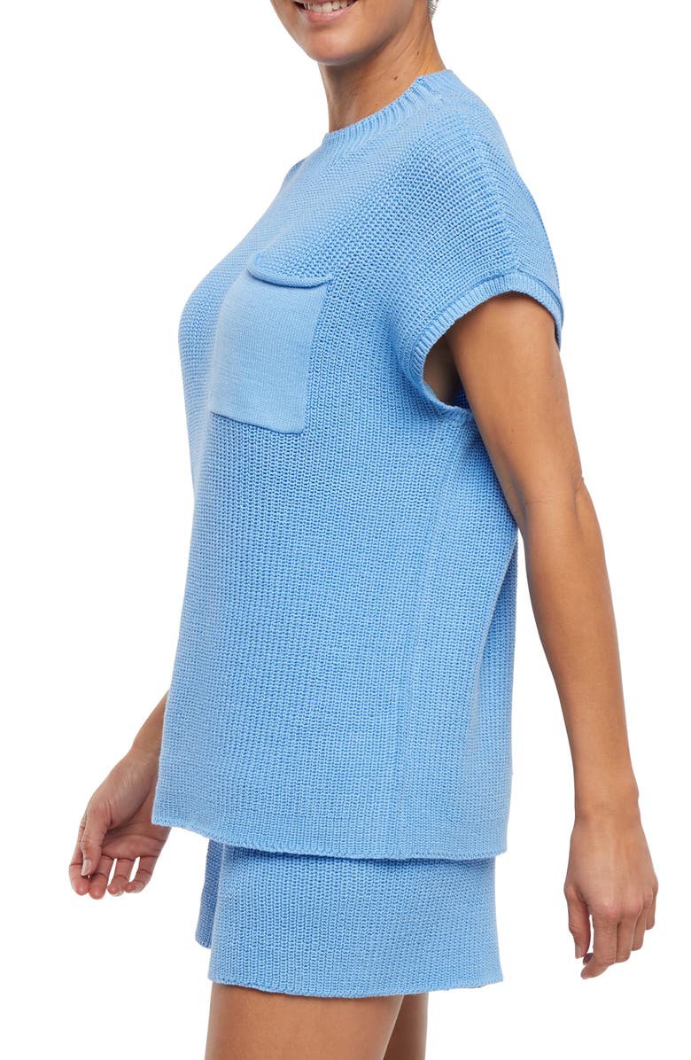 Three Dots Michaela Pocket Knit T-Shirt, Alternate, color, Little Boy Blue