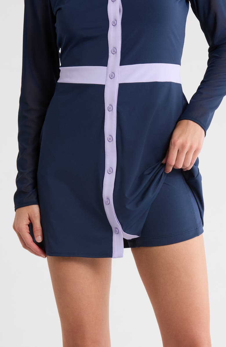 Long Sleeve Colorblock Shirtdress