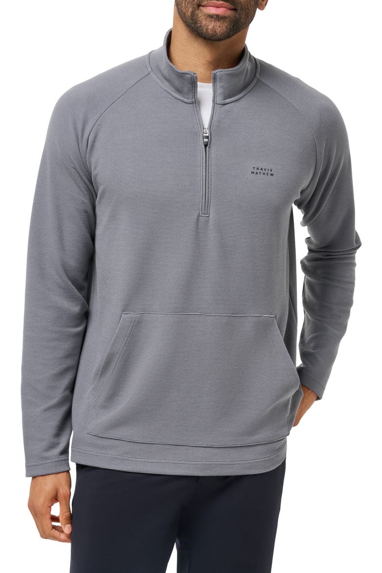 Thermal Quarter Zip Pullover, Main, color, QUIET SHADE