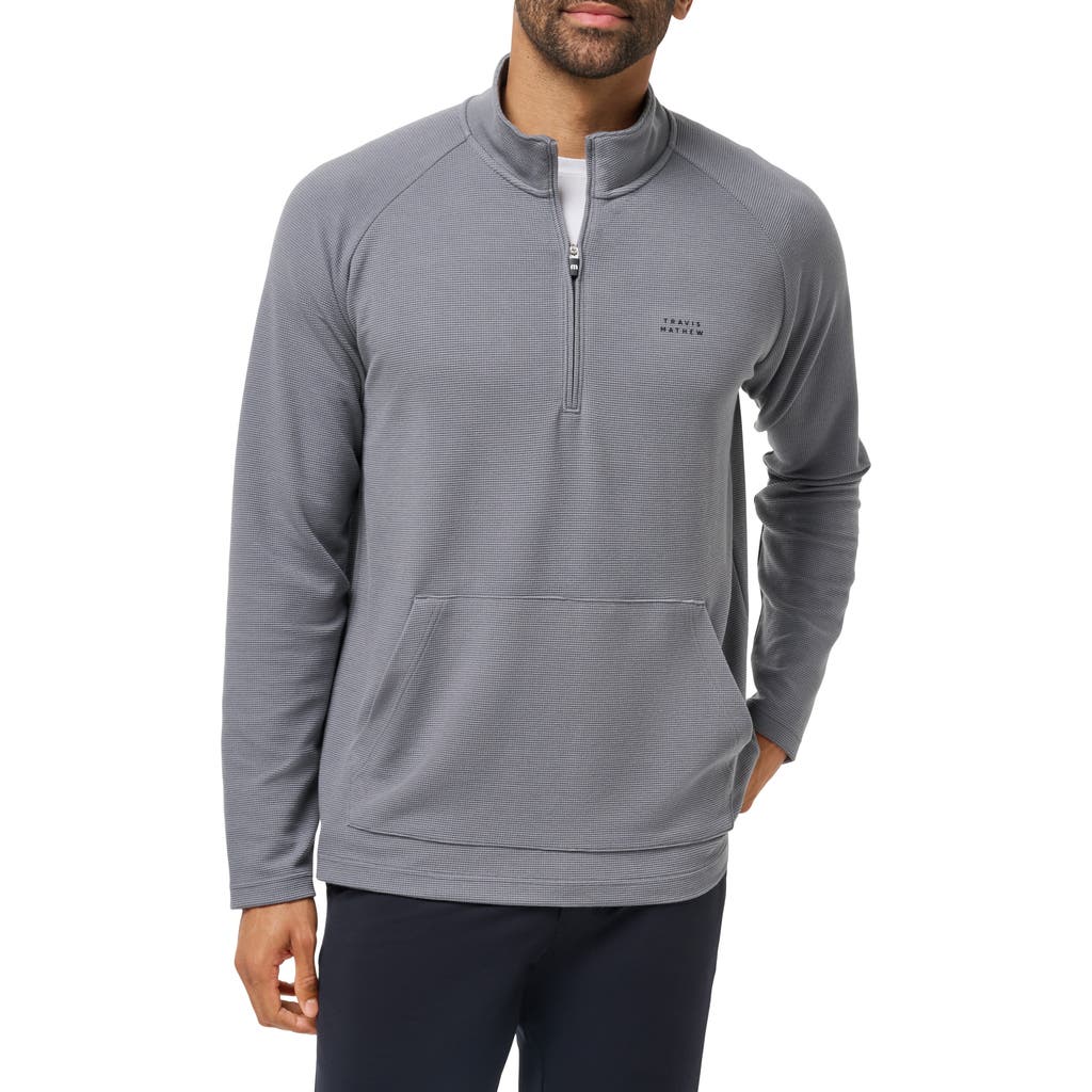 Travismathew Thermal Quarter Zip Pullover In Gray