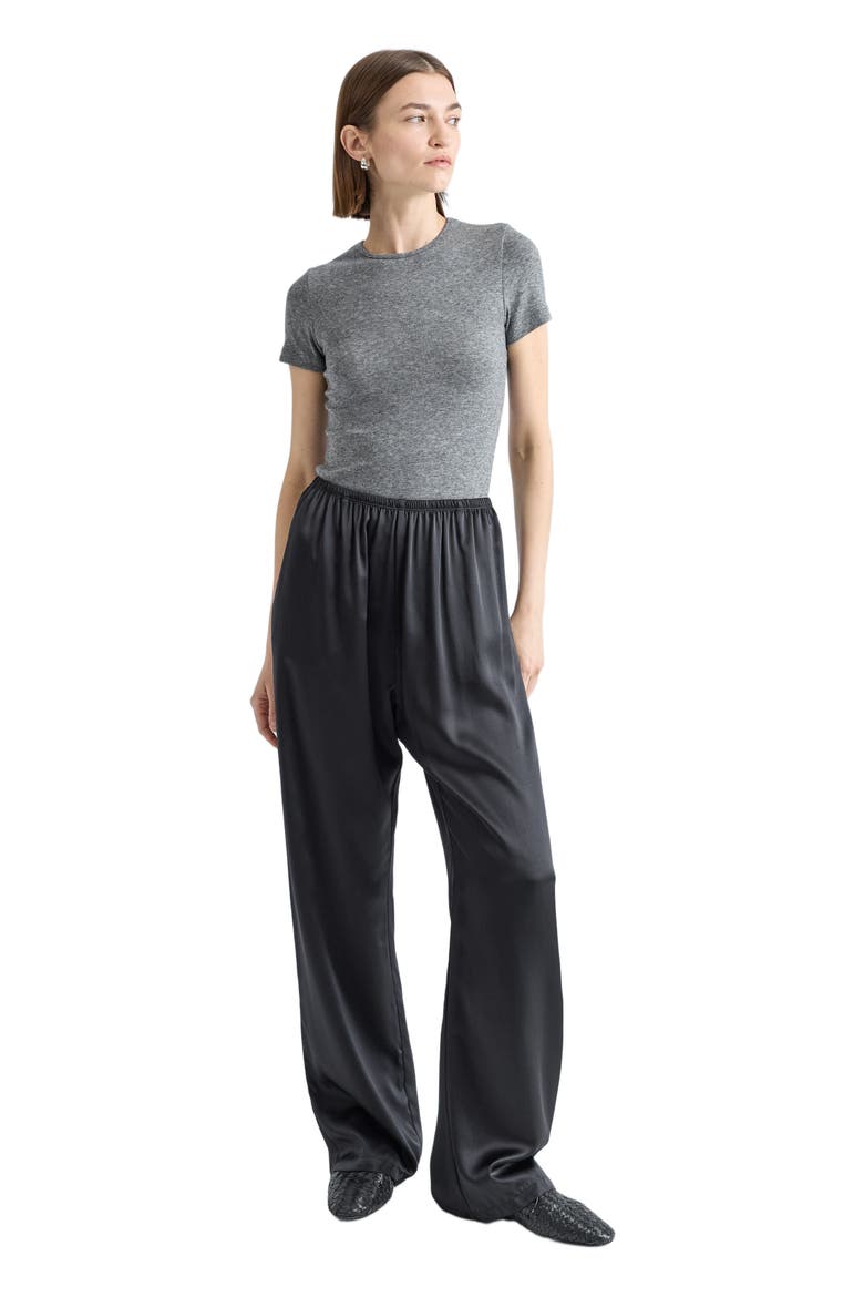 Short Sleeve Knit Top, Main, color, Charcoal