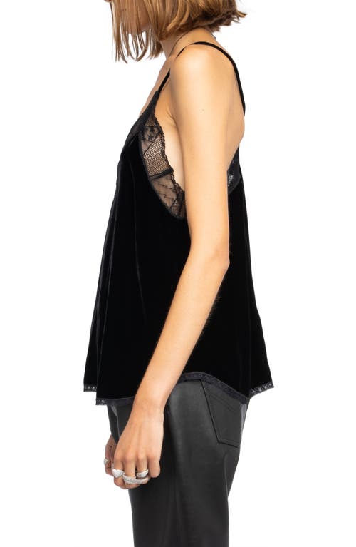 Zadig & Voltaire Christy Strass Crepe De Chine Cami In Black