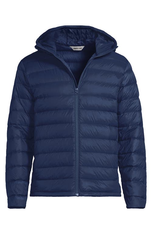 Lands' End Wanderweight Ultralight Packable Hooded Down Jacket In Blue