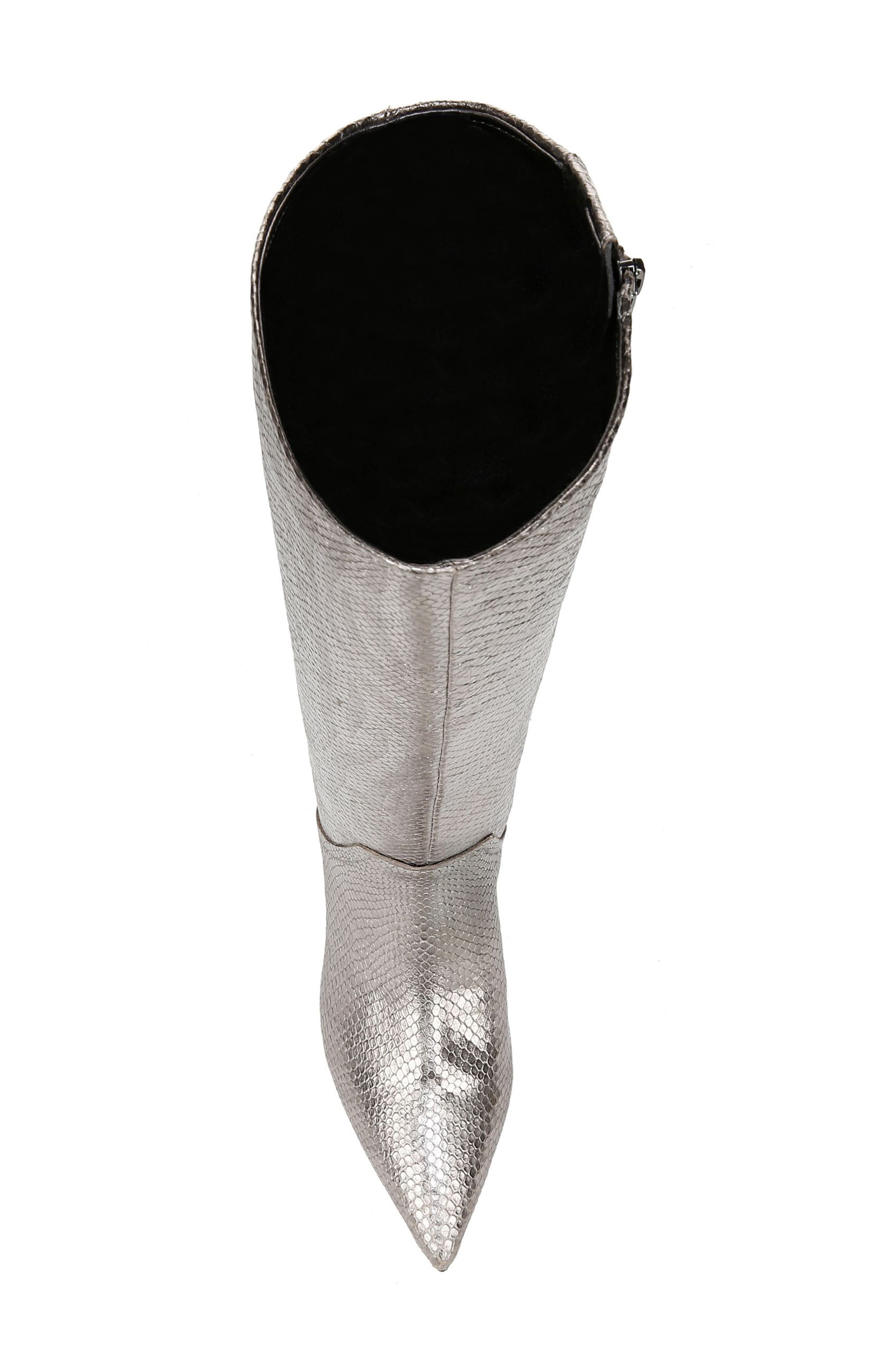 27 EDIT Naturalizer Nikita Kitten Heel Tall Boot, Alternate, color, Silver
