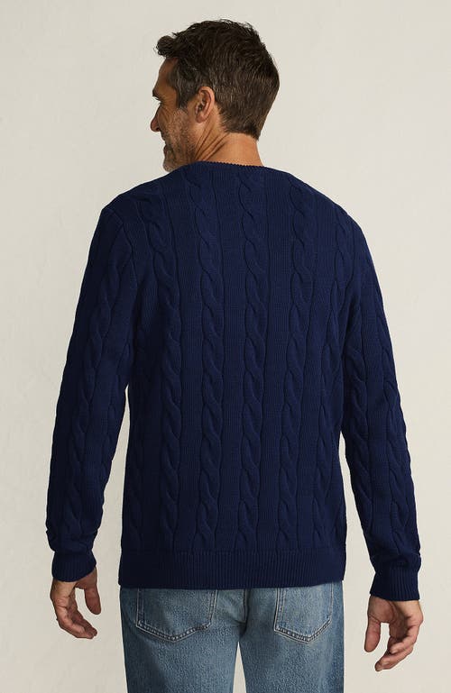 Lands' End Classic Cotton Drifter Signal Flags Crew Neck Sweater In Blue