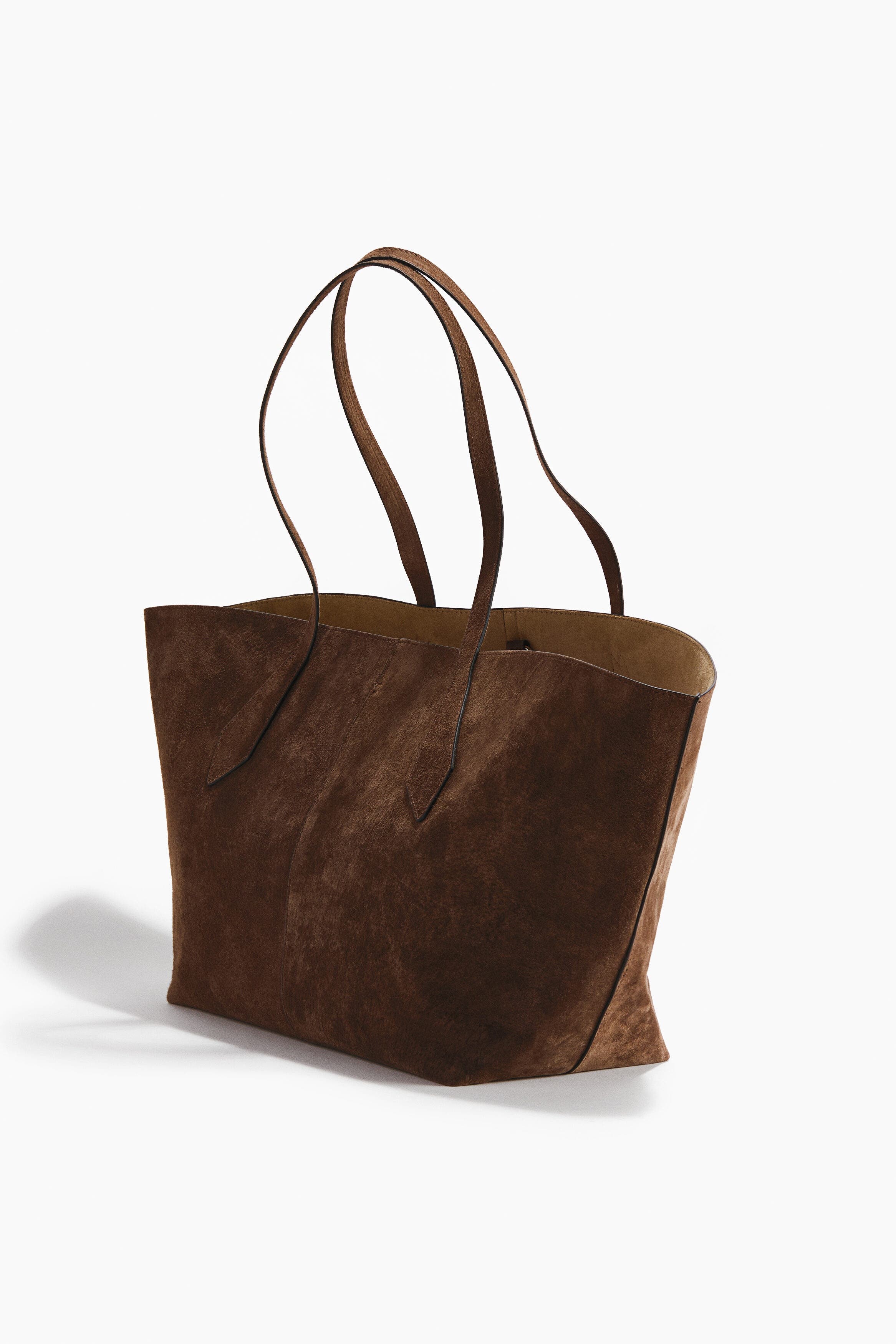 H&M Suede Shopper, Alternate, color, Brown