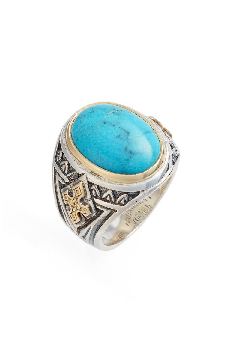 Heonos Turquoise Ring, Main, color, SILVER/ GOLD/ TURQUOISE