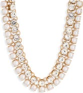 Kenneth Jay Lane Set of 2 Crystal & Faux Pearl Necklaces