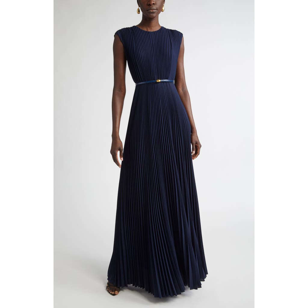 St John St. John Collection Emery Pleated Lightweight Crepe Gown