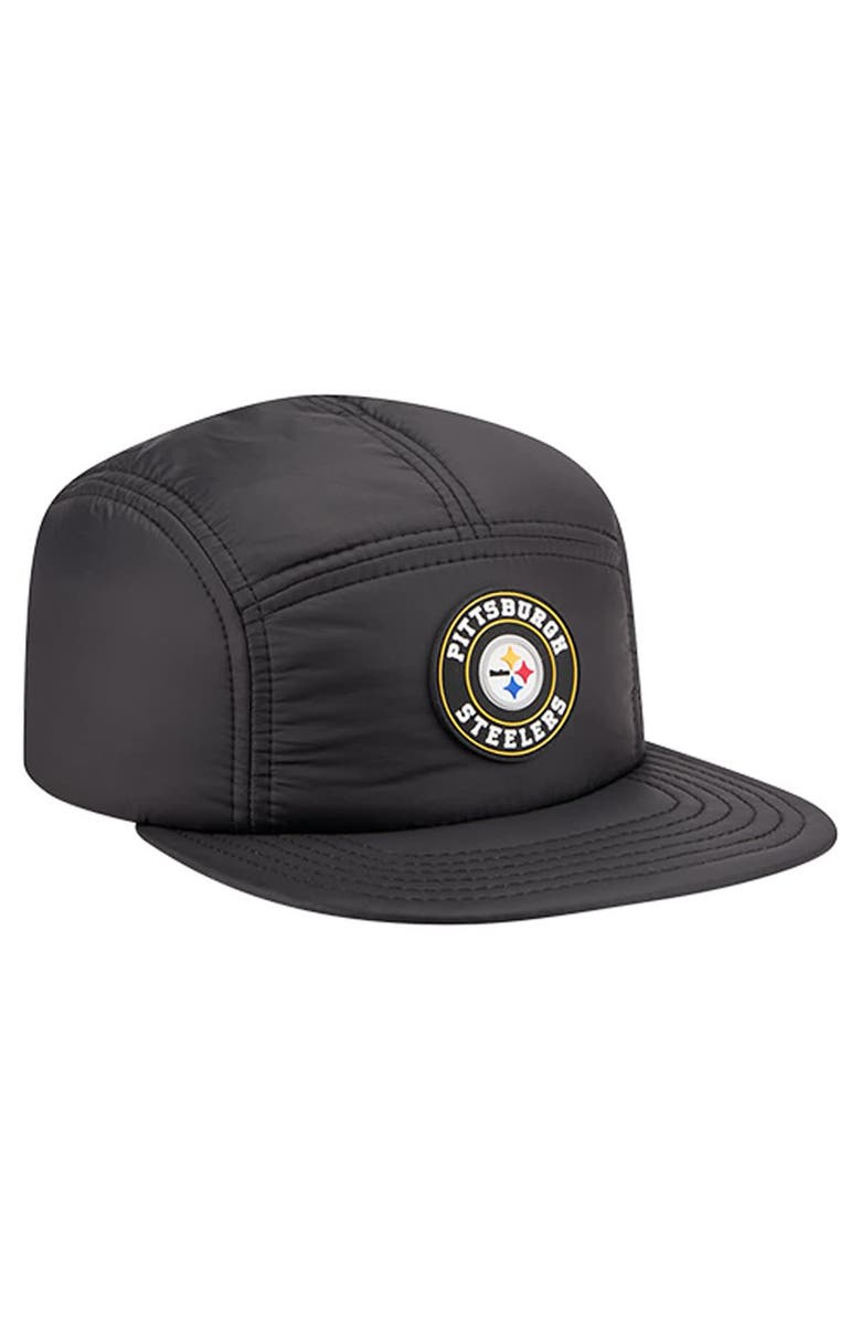 New Era Men
s New Era Black Pittsburgh Steelers Quilted Camper Adjustable Hat, Alternate, color, Black