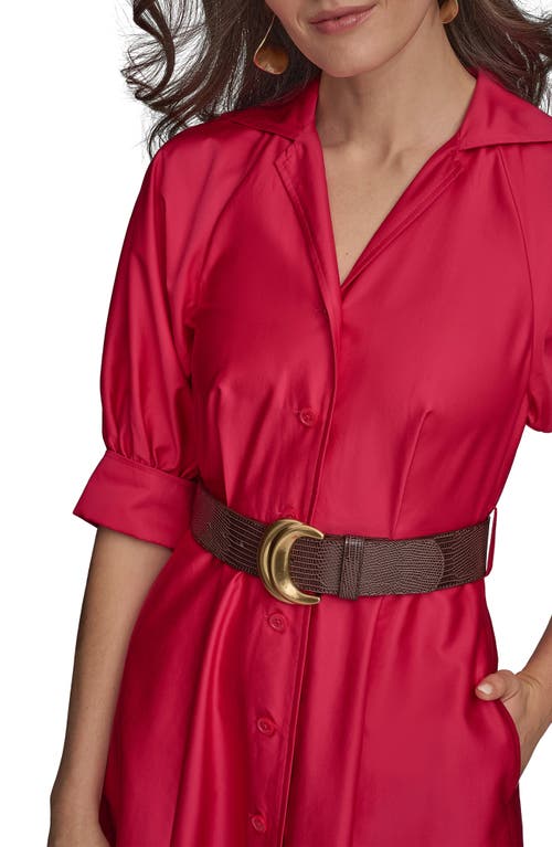 Donna Karan New York Cotton Sateen Midi Shirtdress In Audacious