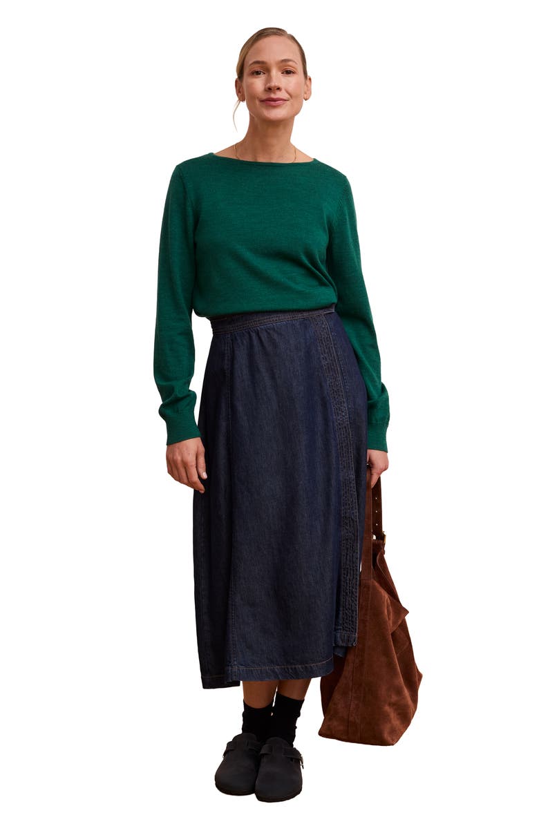 Celtic & Co. Merino Fine Knit Boat Neck Jumper, Alternate, color, Emerald