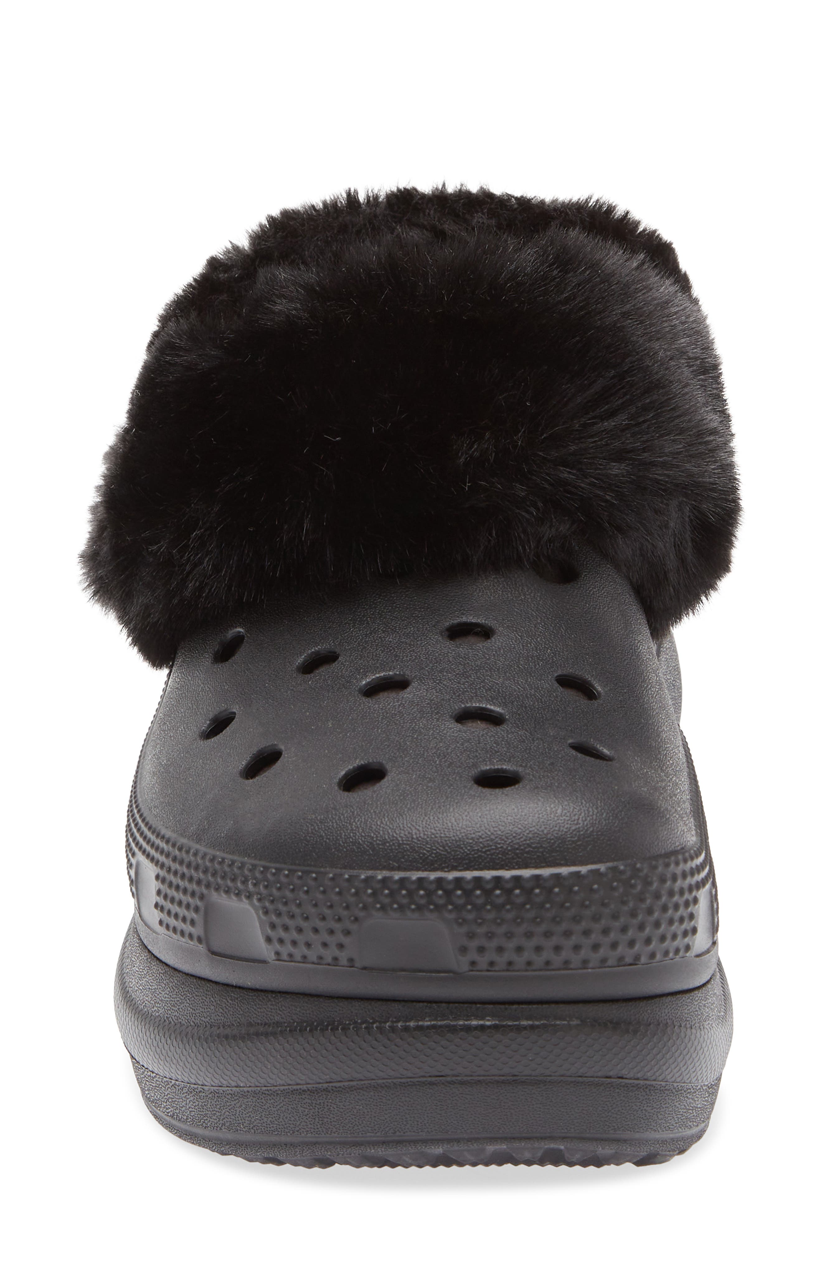 CROCS Bae Fleece Lined Platform Clog, Alternate, color, Black