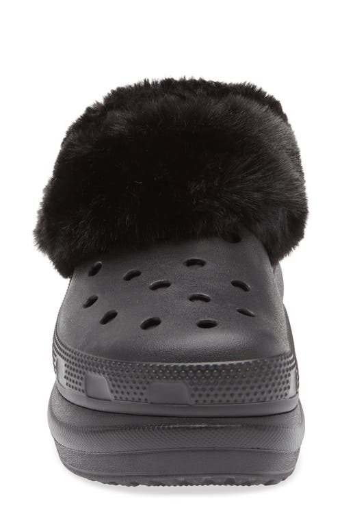 Crocs Bae Fleece Lined Platform Clog In Black