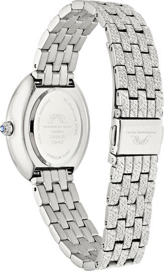 Women's Porsamo Bleu Angelica Oval MOP Dial Topaz Stainless Steel Watch