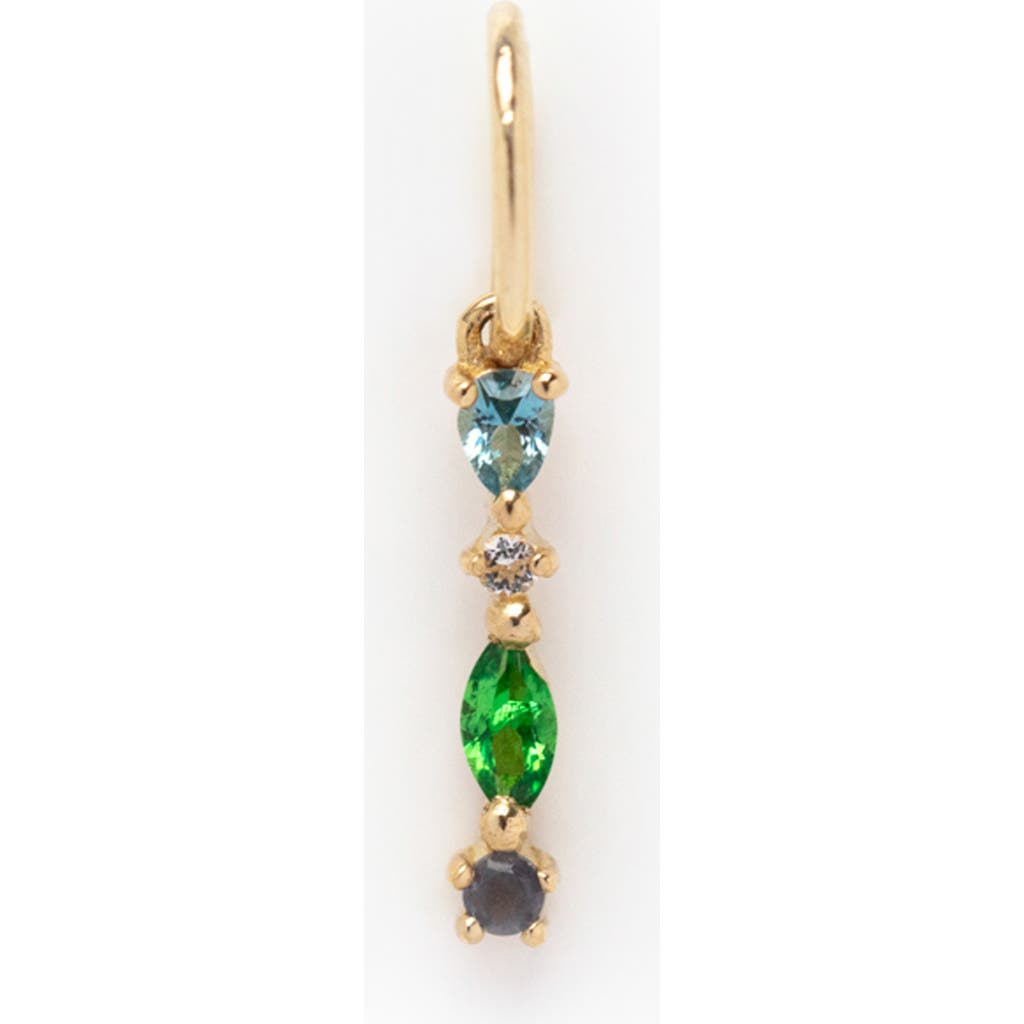 Local Eclectic Semiprecious Stone Initial Charm In Multi