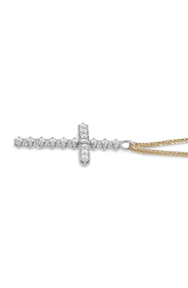 Bony Levy 18K Gold Liora Diamond Cross Pendant Necklace, Alternate, color, Two Tone
