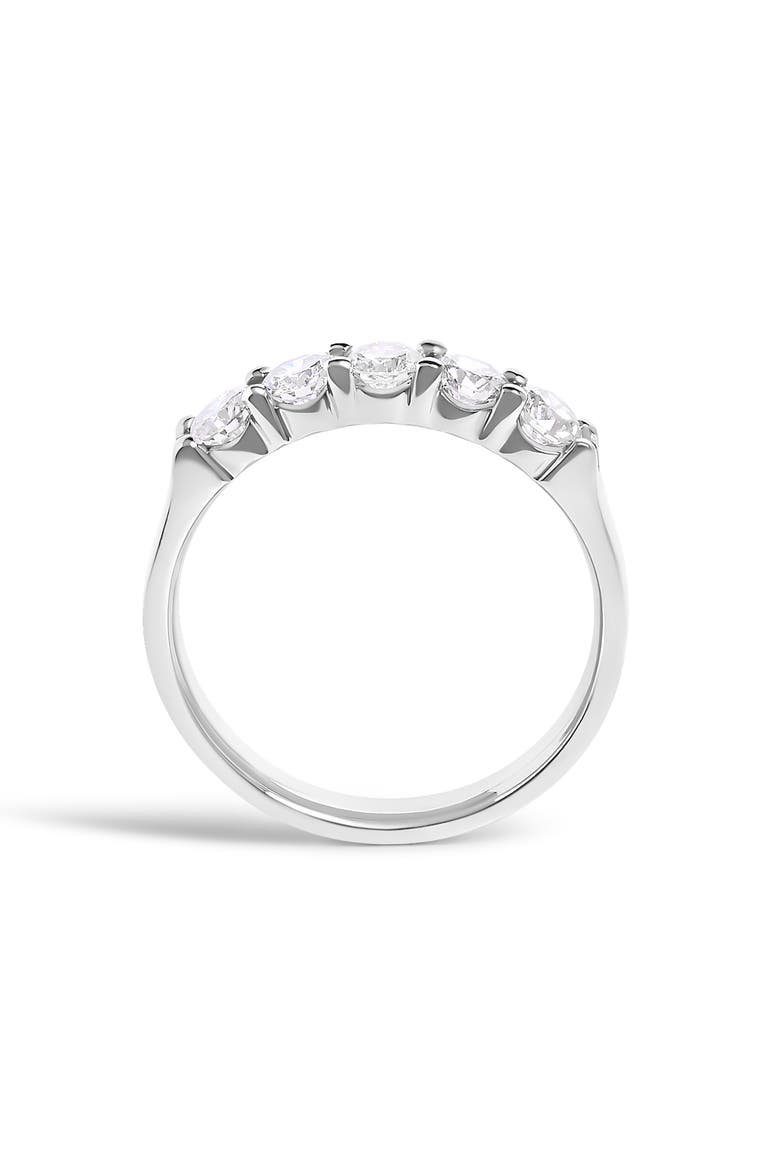14K Gold 3/4 Ctw Diamond 5 Stone Band Ring, Alternate, color, White Gold