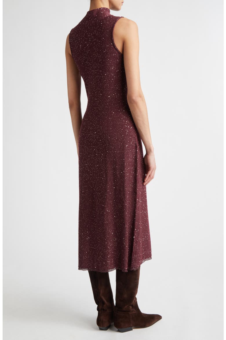Marian Sleeveless Shimmer Sweater Dress, Alternate, color, MAROON