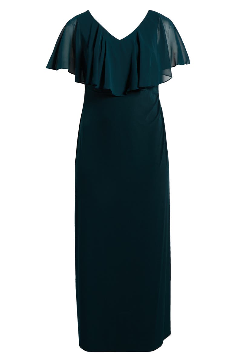 Connected Apparel Chiffon Flutter Sleeve Gown, Alternate, color, 